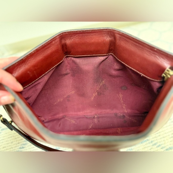 ETIENNE AIGNER Vintage Burgundy Leather Flex-Frame Shoulder Bag/Clurch Purse - Picture 14 of 16